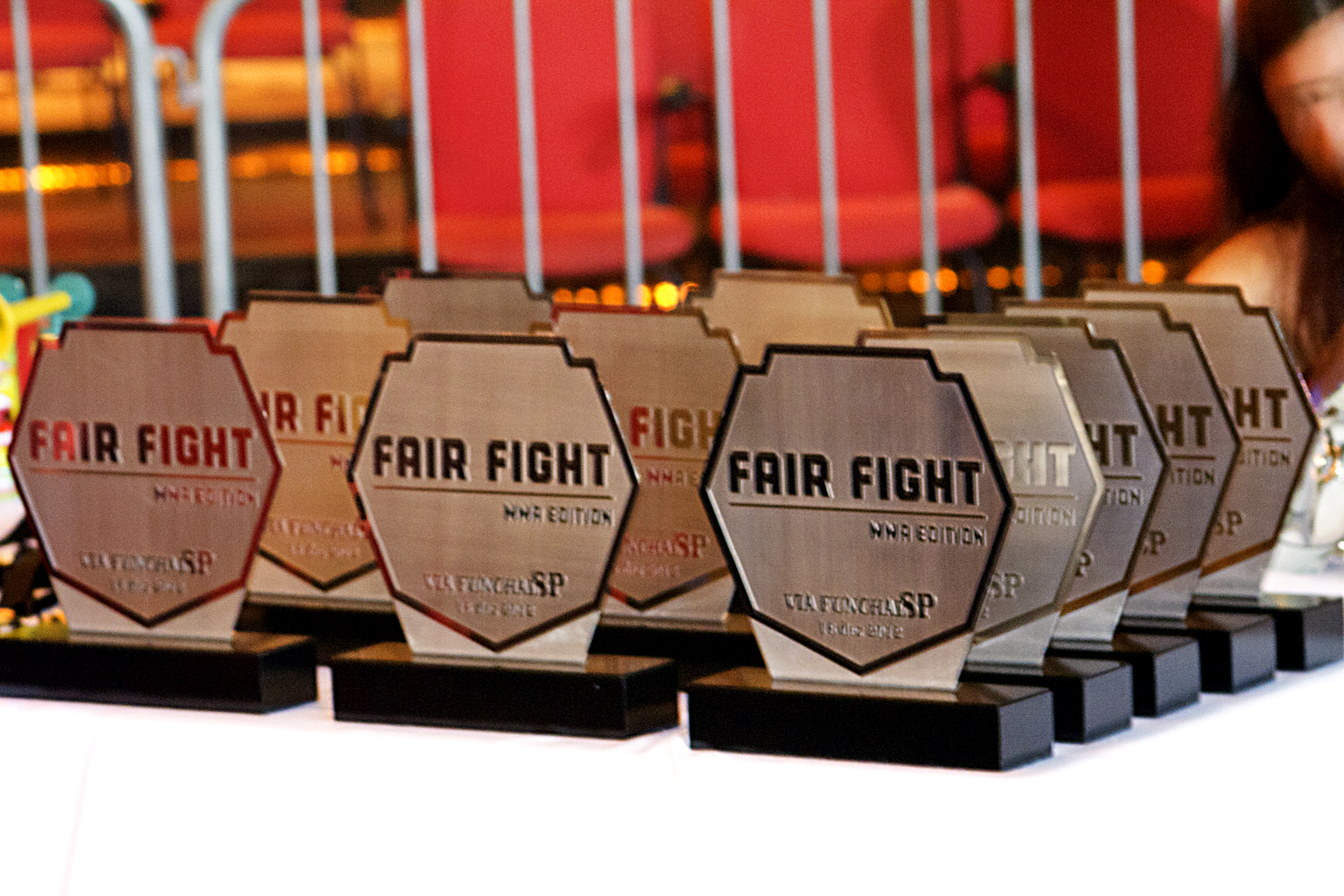 Troféus FAIR FIGHT preparados para premiação